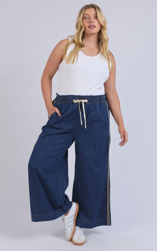 Greta Wide Leg Pant Side Tape product photo.