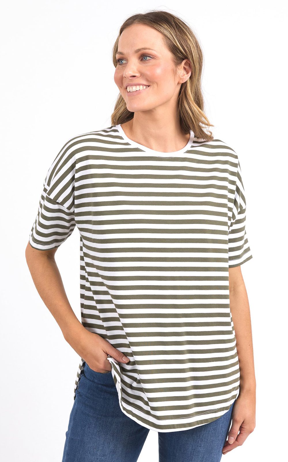 Lauren S/S Tee Stripe product photo.