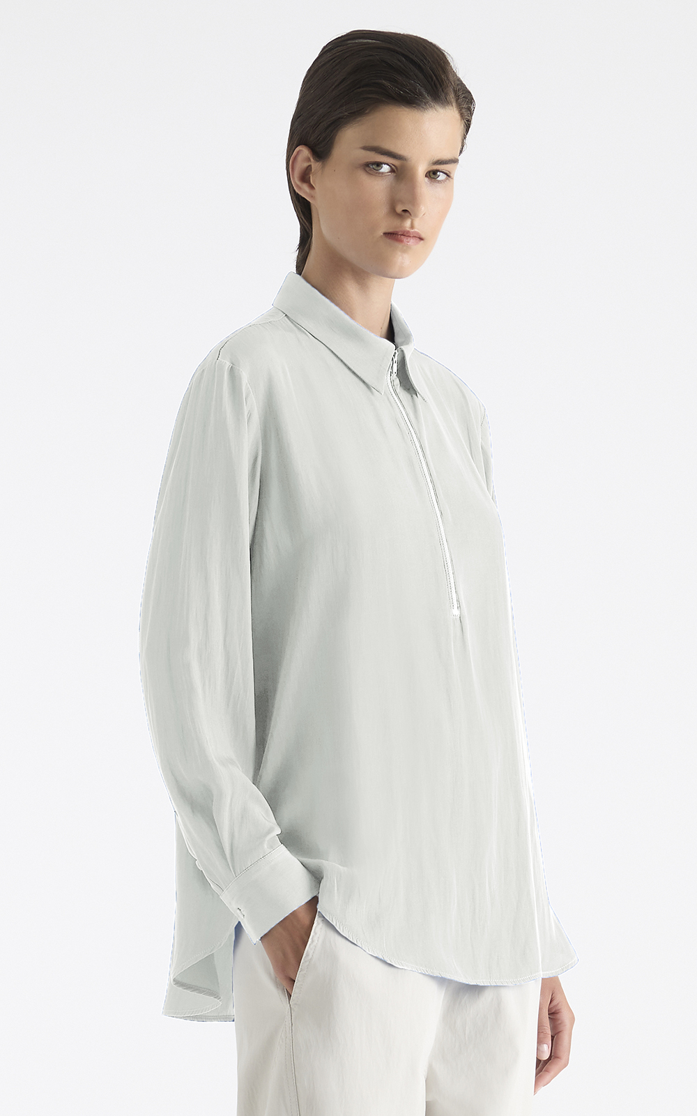 Zip Front Shirt product photo.