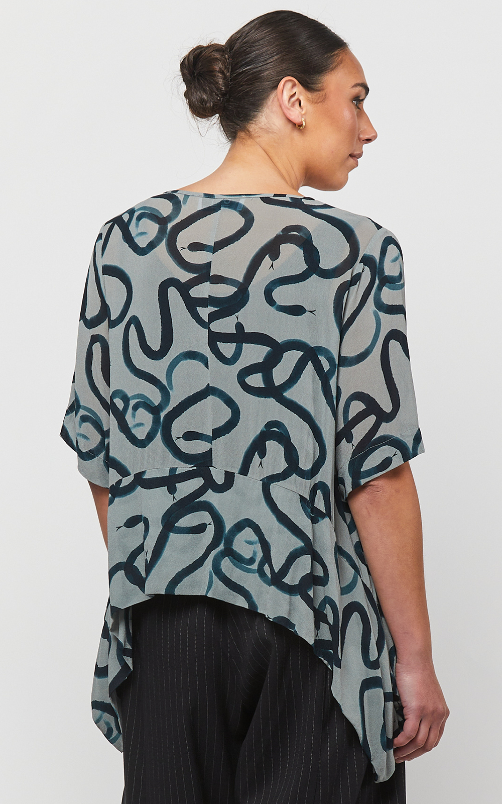 Medusa Drape Top product photo.