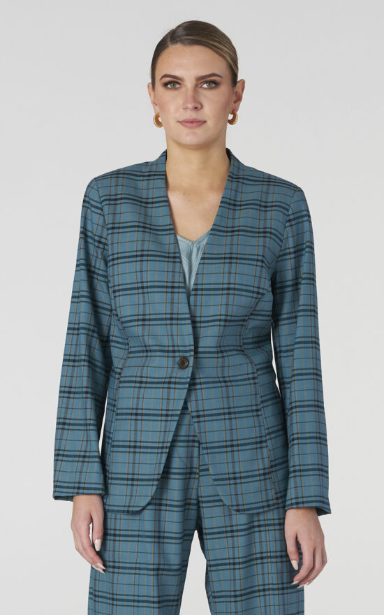 Vivienne Plaid Blazer product photo.