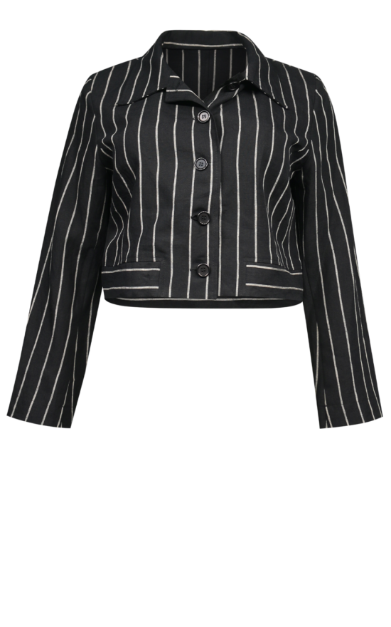 Pinstripe Cropped Jacket product photo.