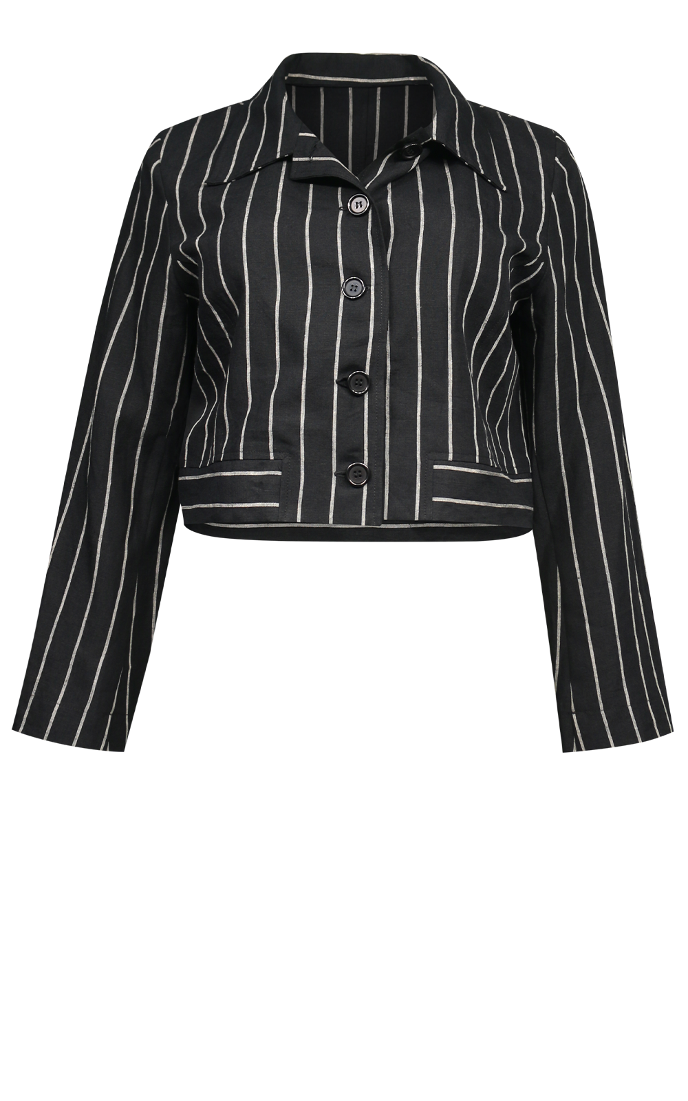 Pinstripe Cropped Jacket product photo.