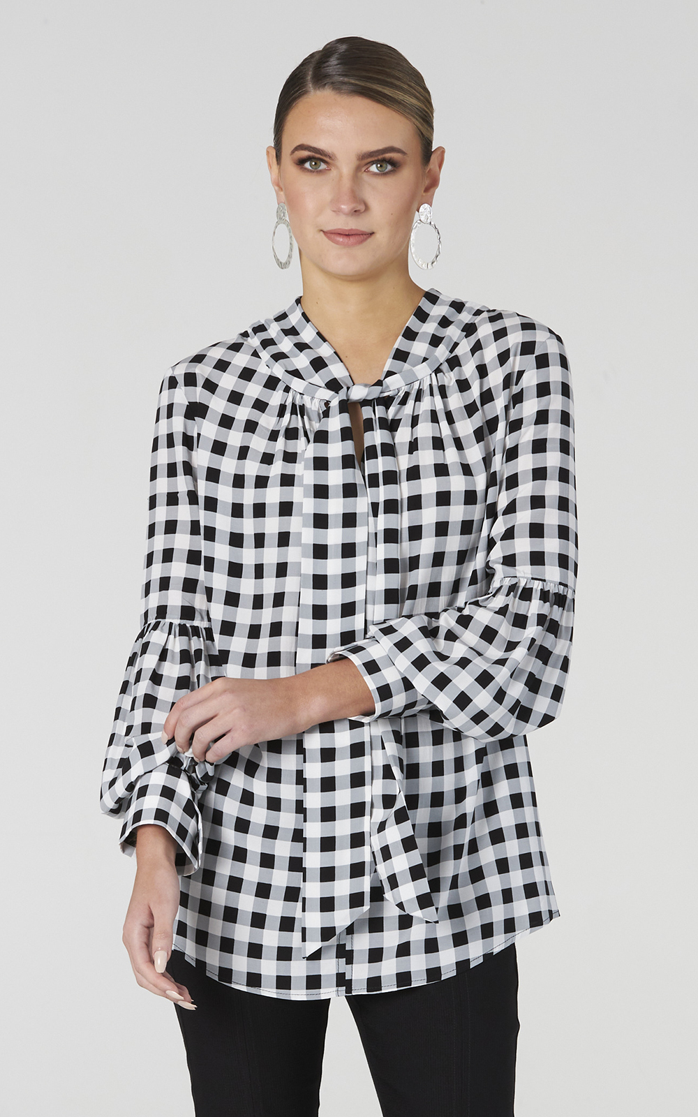 Ginza Gingham Blouse product photo.