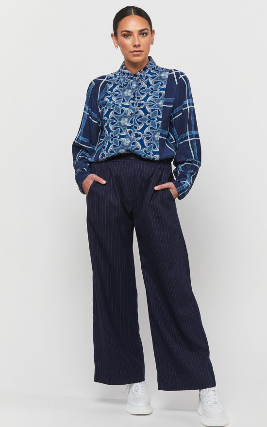 Pinstripe Boyfriend Pant product photo.