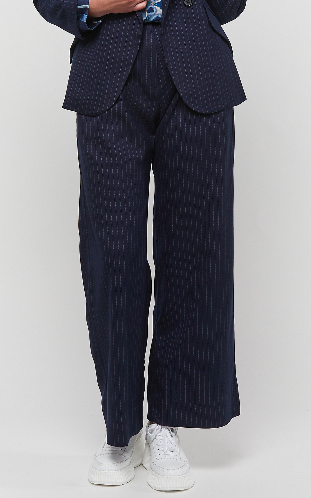 Pinstripe Boyfriend Pant product photo.