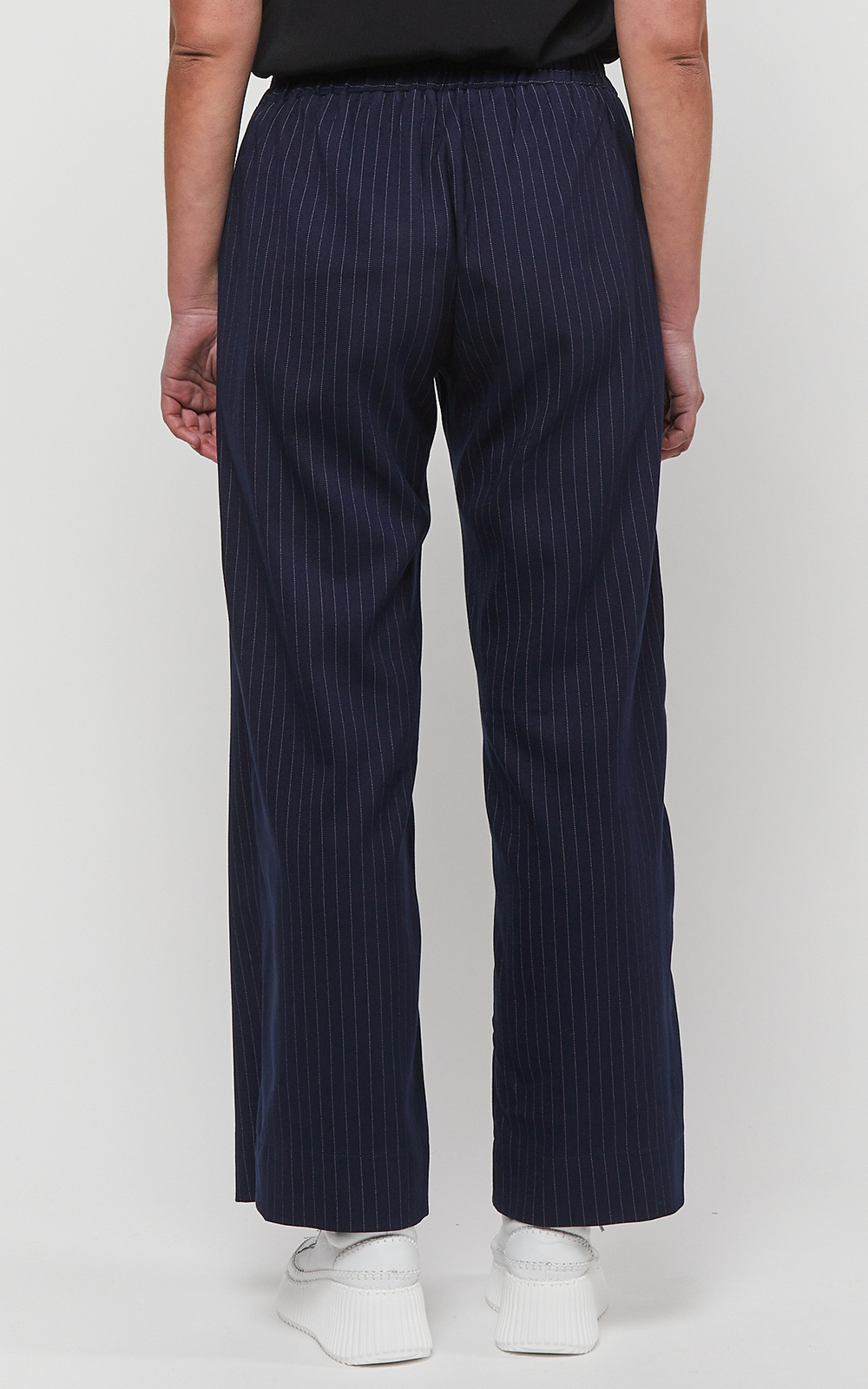 Pinstripe Boyfriend Pant product photo.