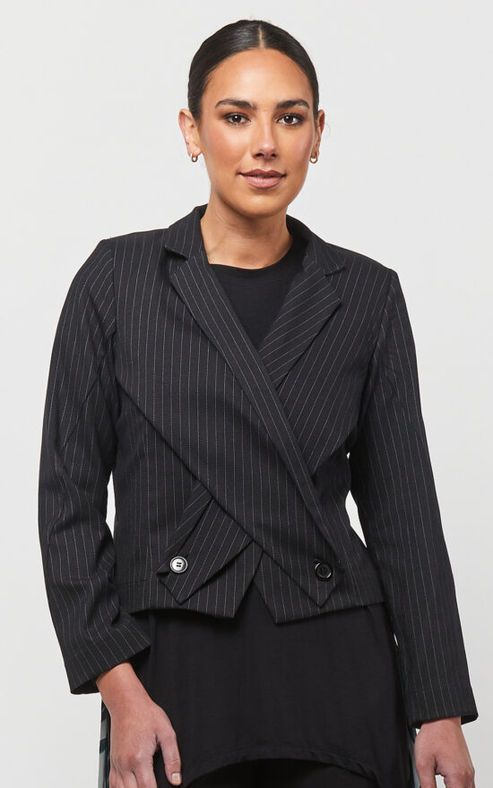 Pinstripe Crossover Jacket product photo.