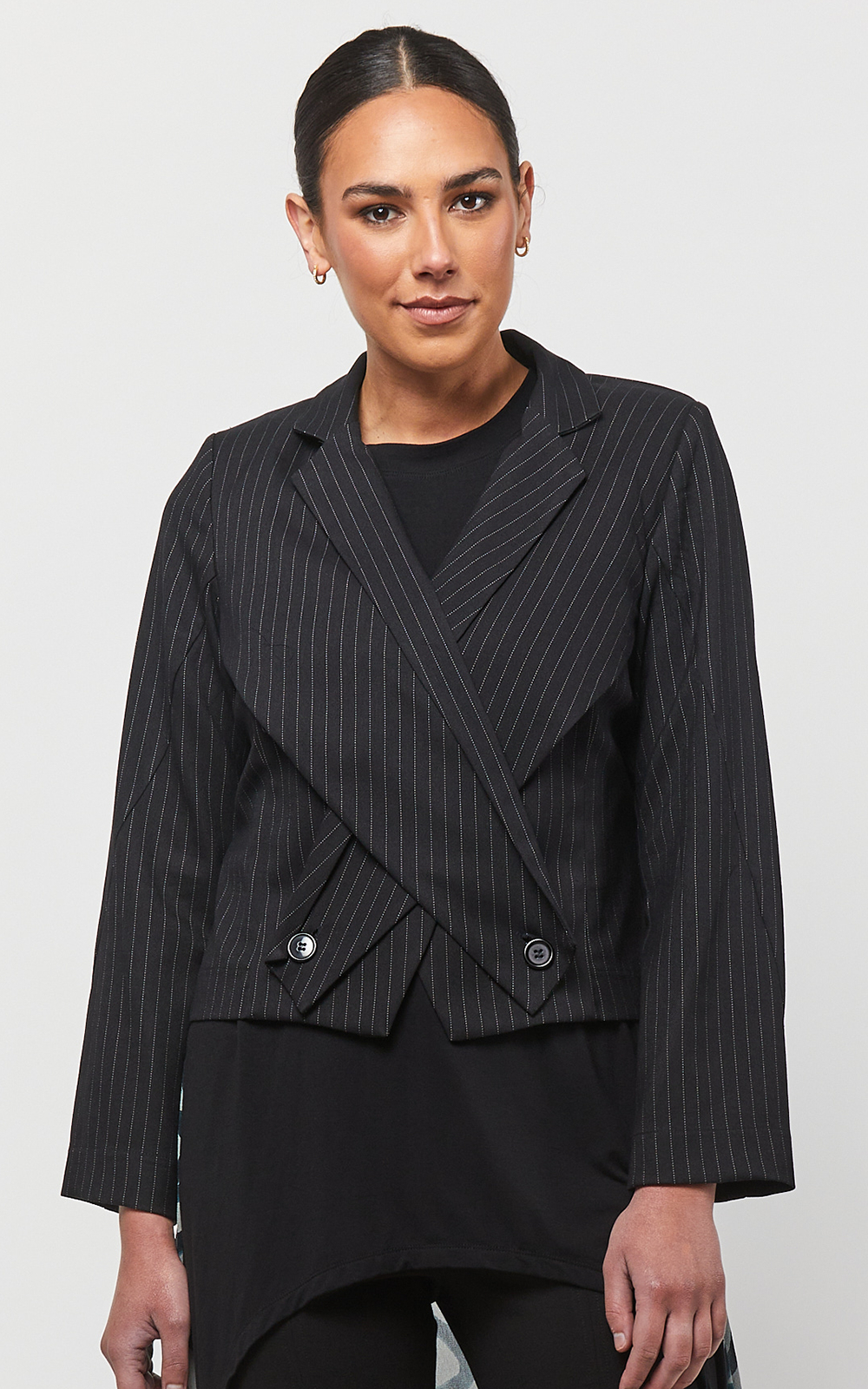 Pinstripe Crossover Jacket product photo.