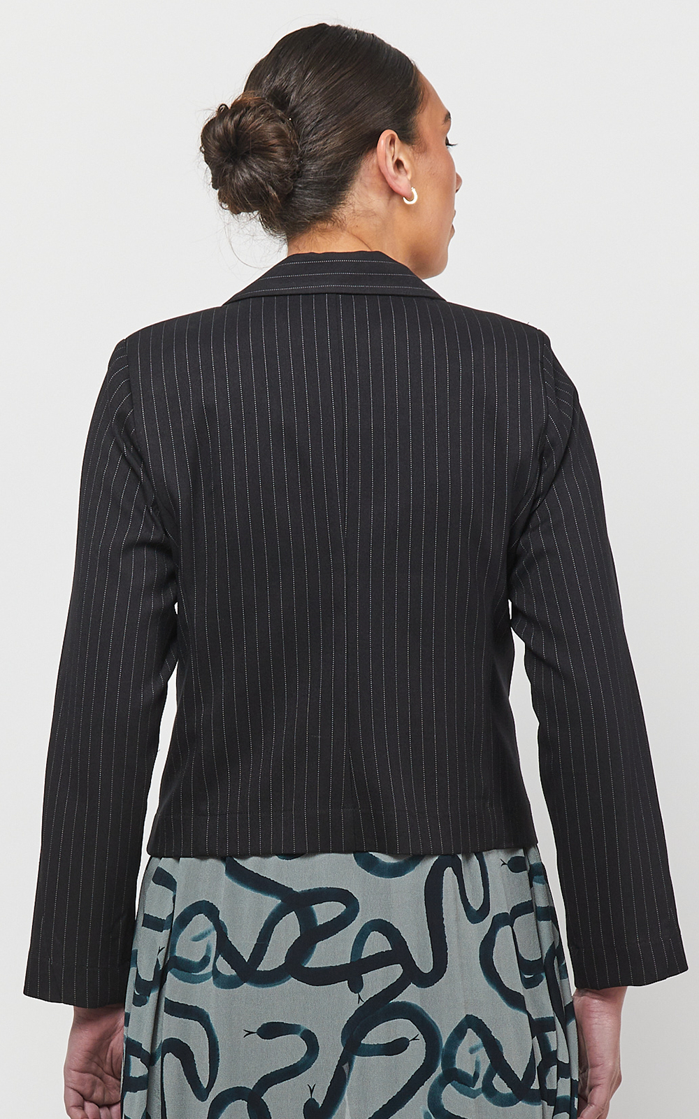 Pinstripe Crossover Jacket product photo.