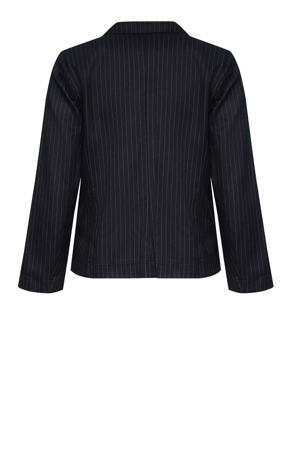 Pinstripe Boyfriend Jacket product photo.