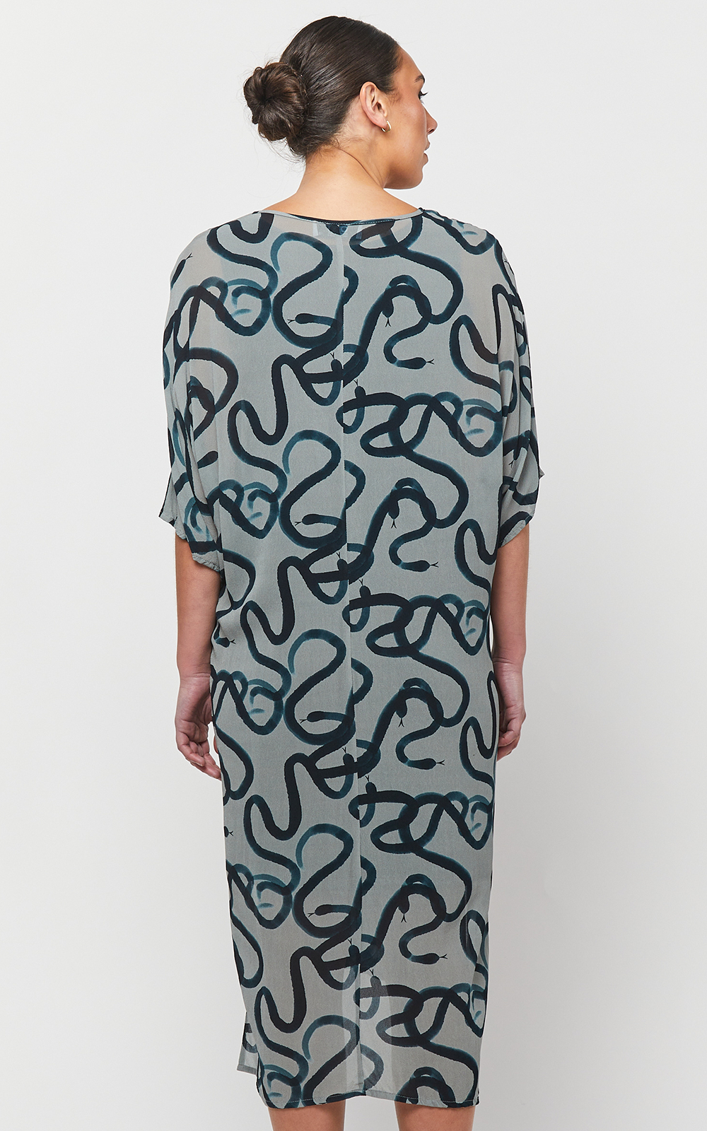 Serpentine Drape Dress product photo.