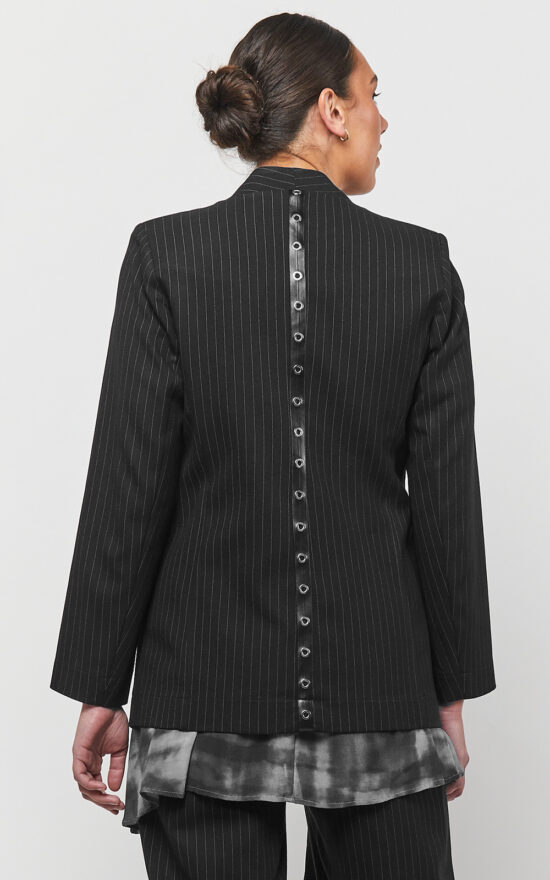 Pinstripe Blazer product photo.