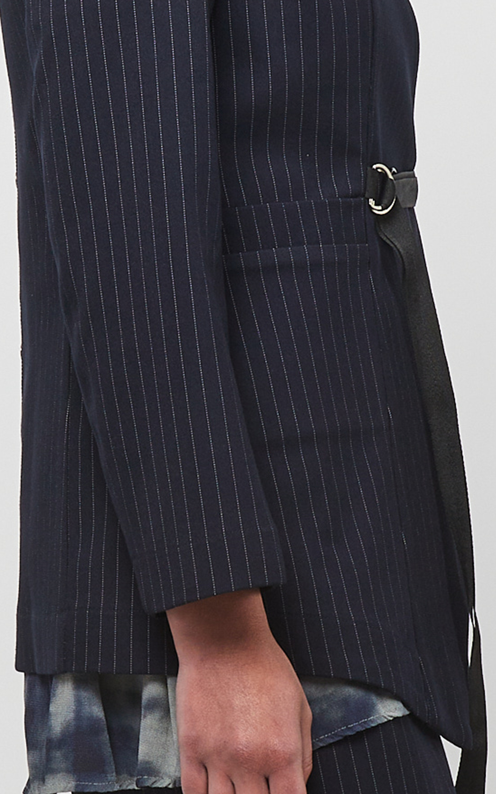 Pinstripe Blazer product photo.