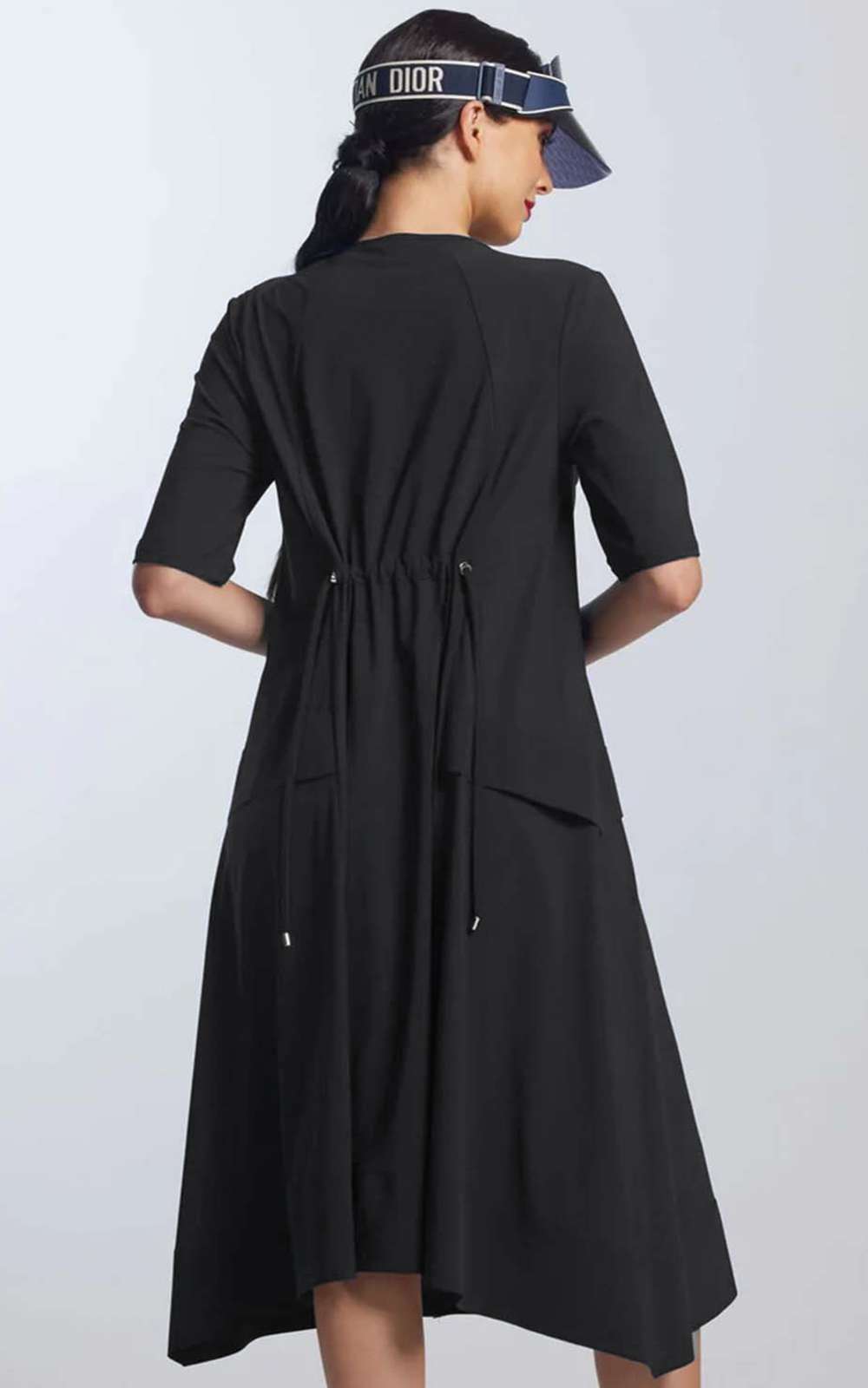 A-Line 1/2 Sleeve Tab Dress product photo.