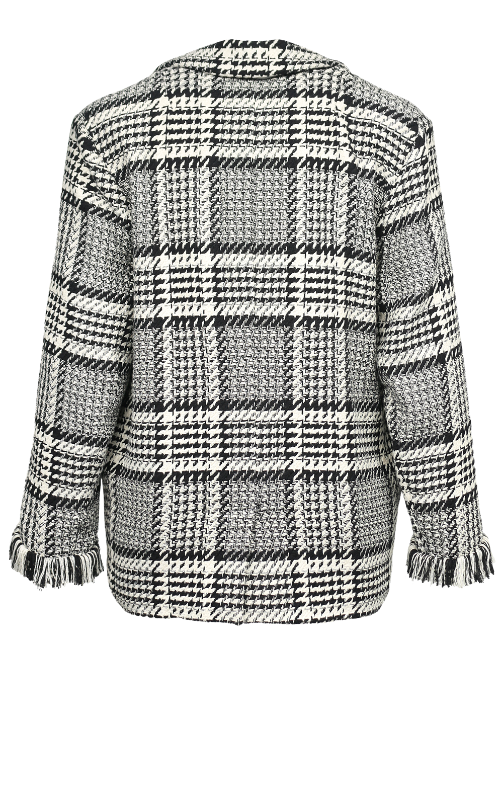 Fringed Check Boyfriend Blazer  product photo.