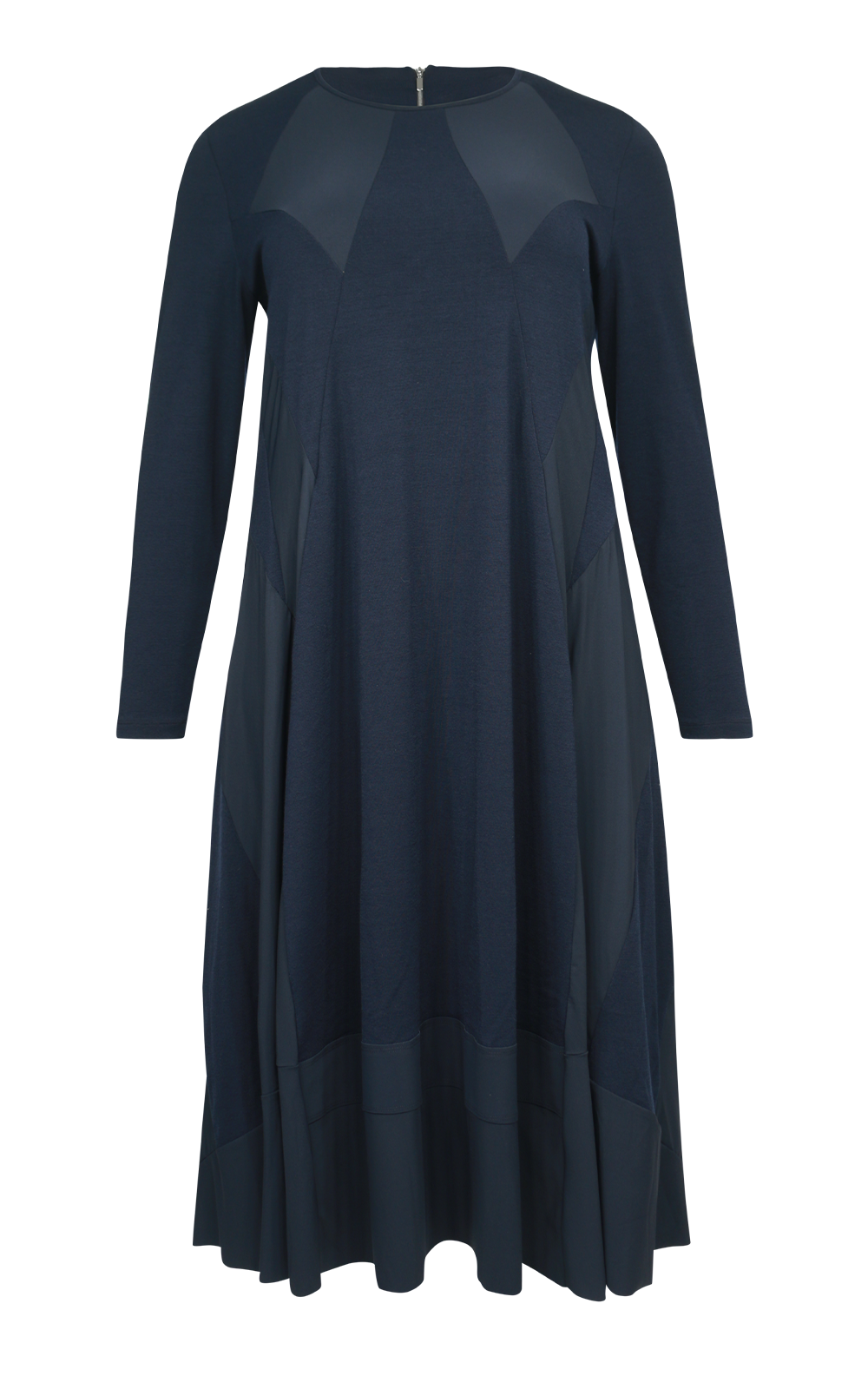 Panel Flared Crew Neck Dress product photo.