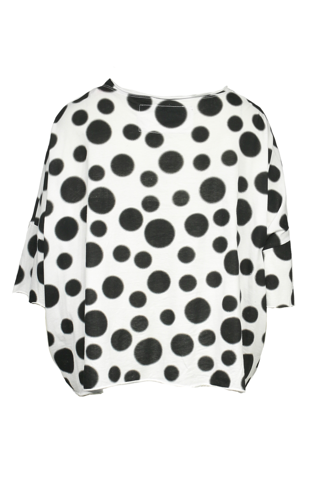 Fuzzy Dot Raw Top In Cotton  product photo.