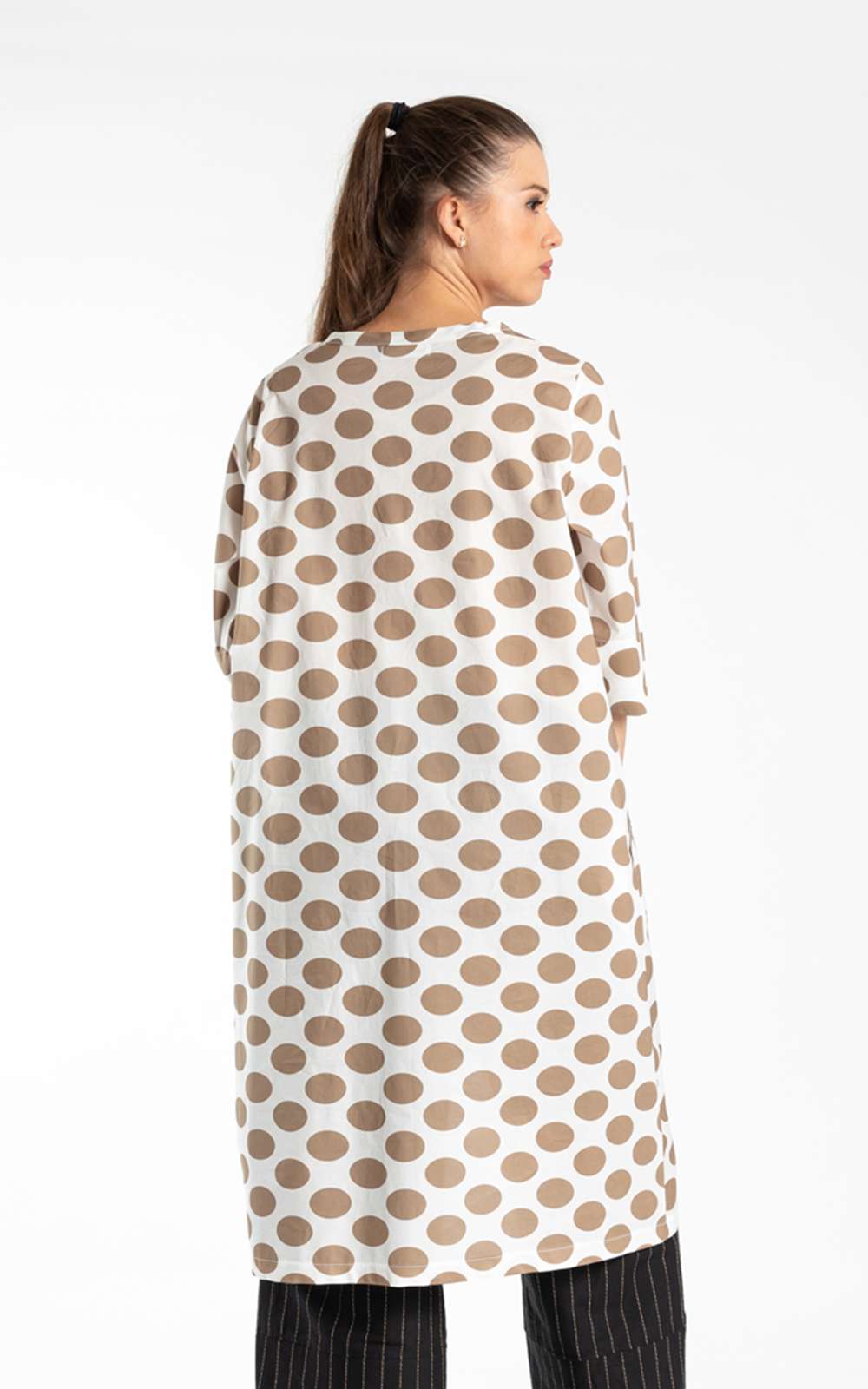 Taupe Spot Tunic product photo.