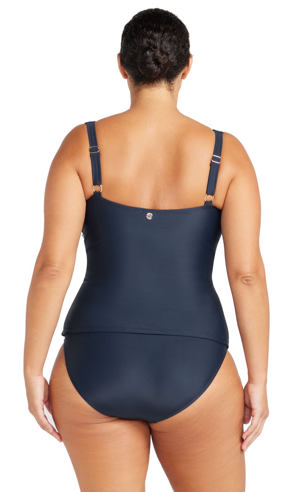 Rembrandt Cross Over Side Drawstring  Soft D-G Cup Tankini Top product photo.