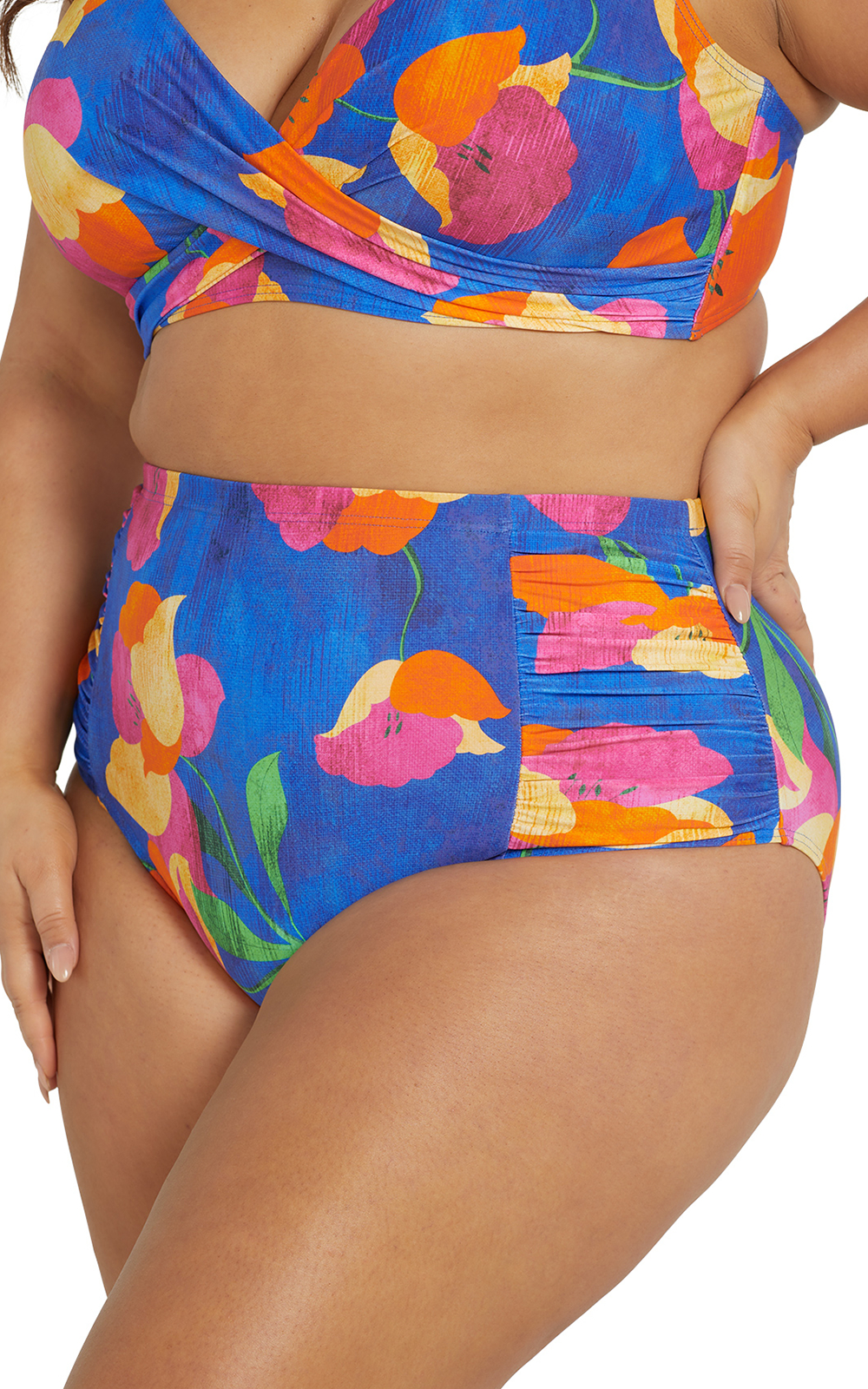 Botticelli High Waist Rouched Swim Pant  product photo.