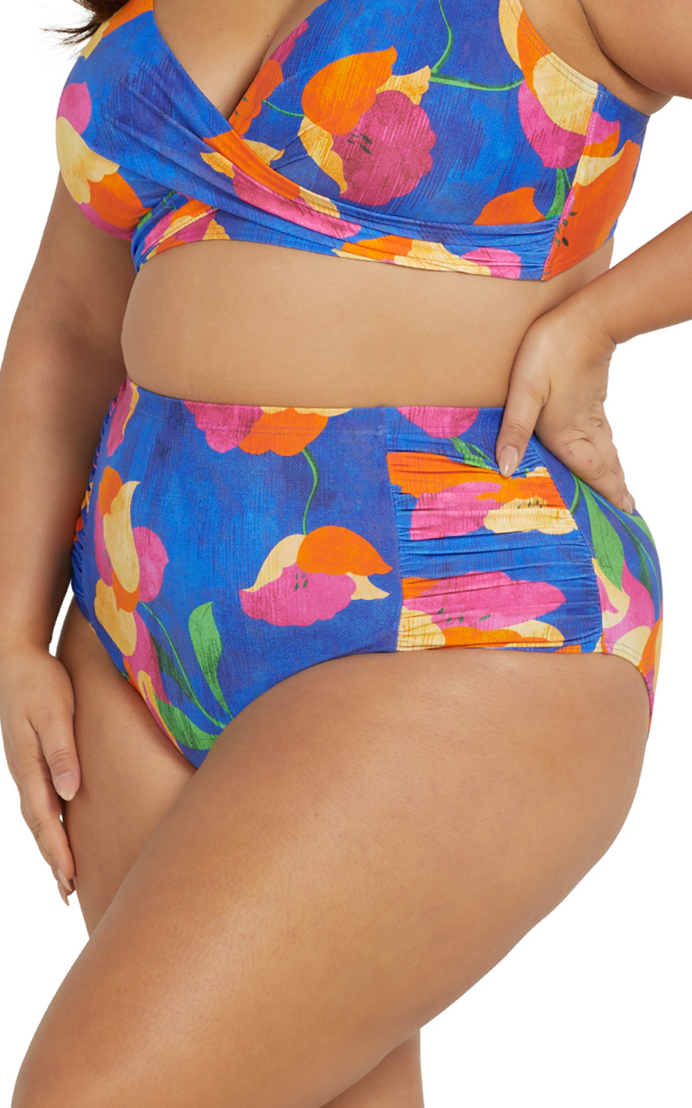 Botticelli High Waist Rouched Swim Pant  product photo.