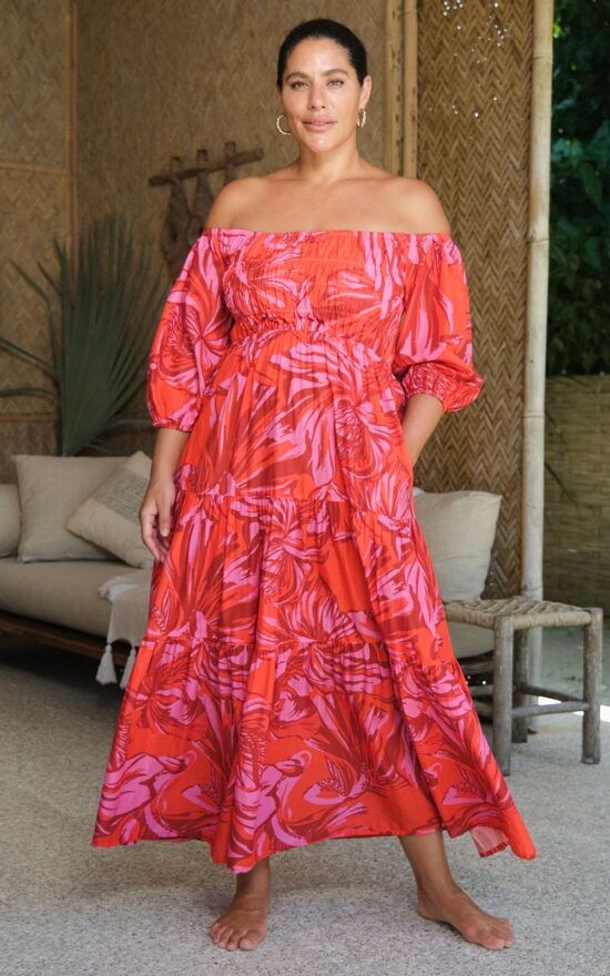 Handel Off Shoulder Maxi product photo.