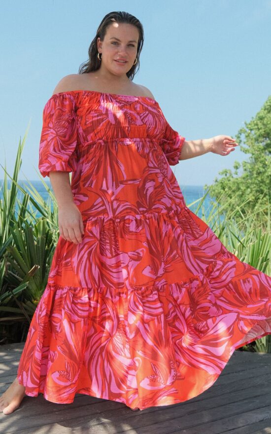 Handel Off Shoulder Maxi product photo.