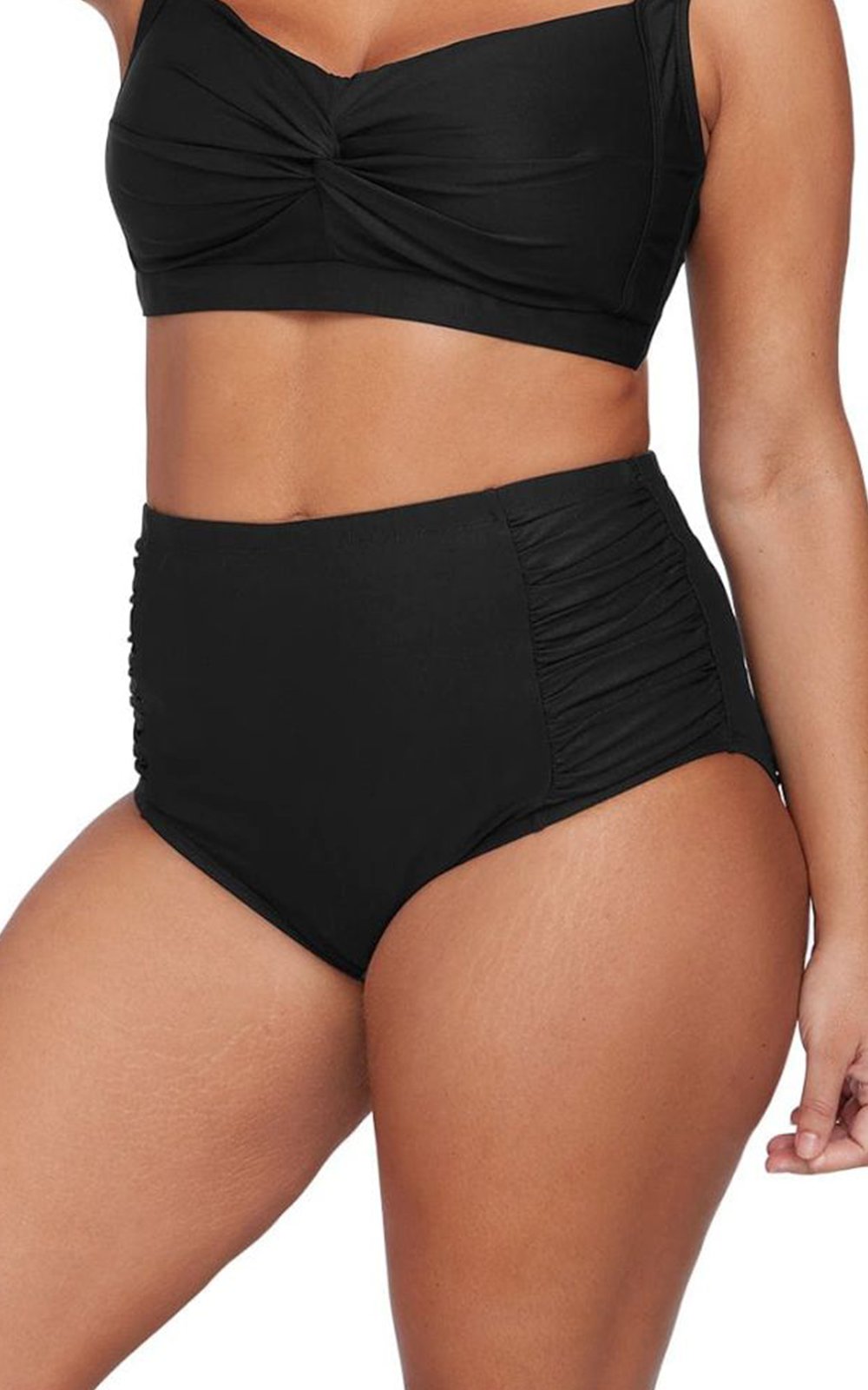 Botticelli High Waist Rouched Swim Pant product photo.