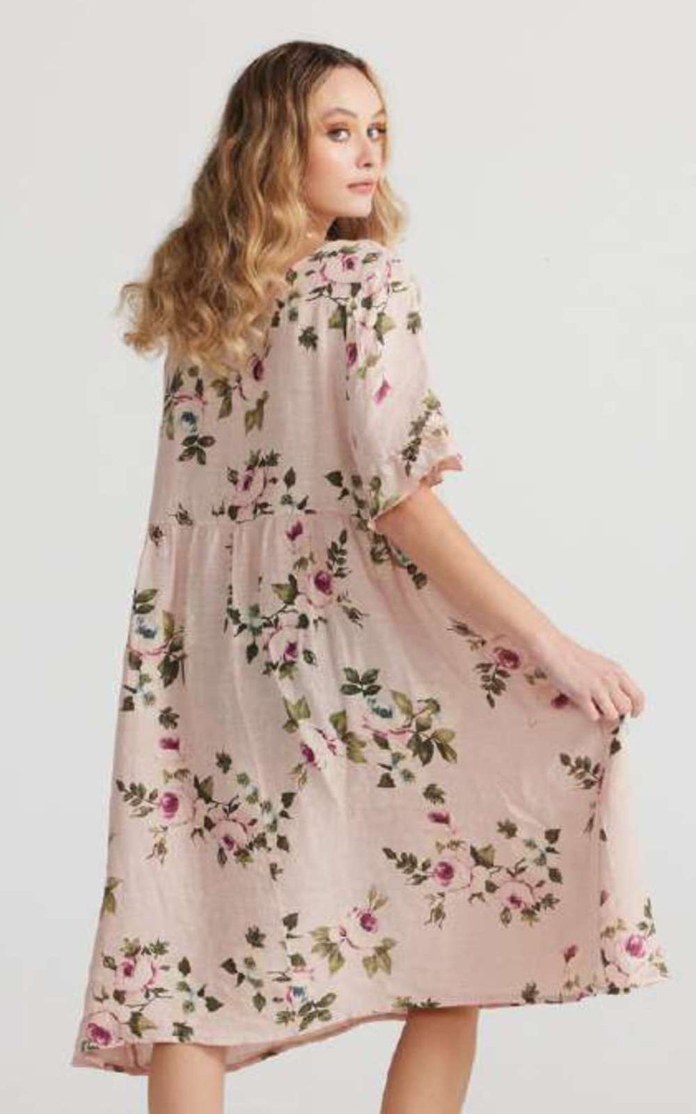 Audrey Floral Dress product photo.