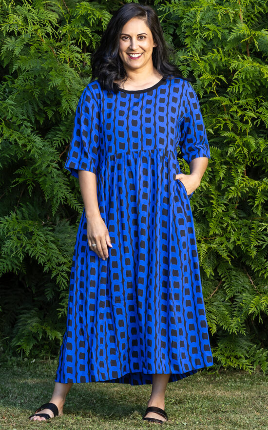 Tarbana Dress Blue Chain product photo.