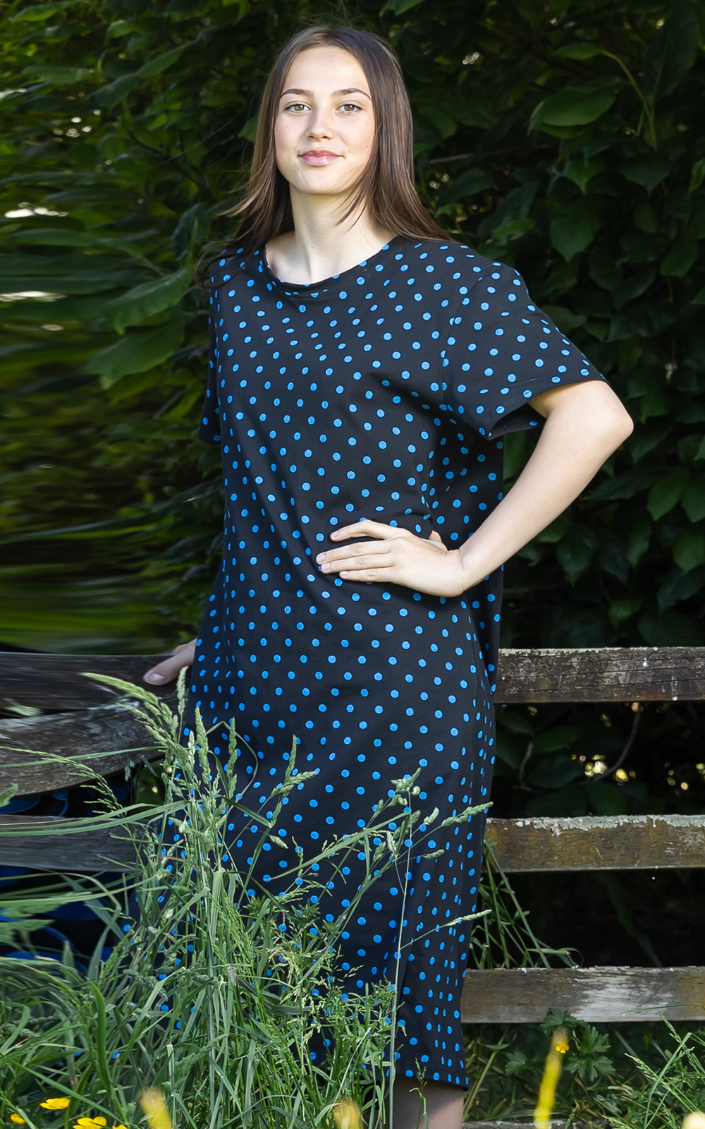 Zefer Dress Blue Spot product photo.