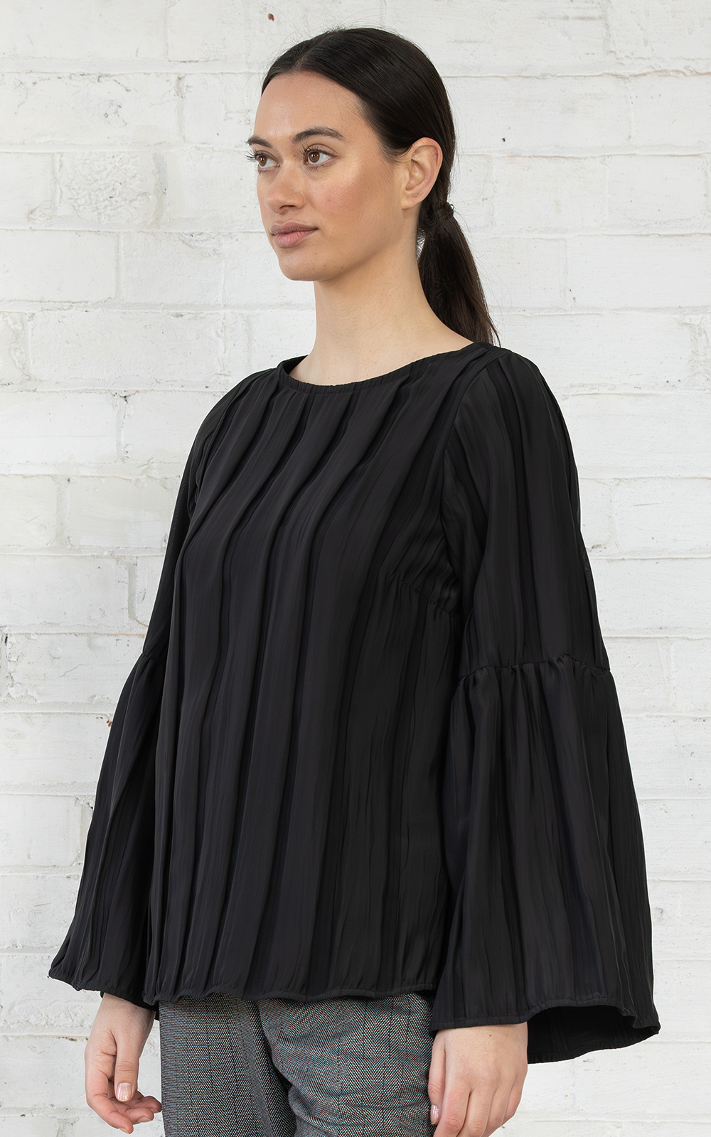 Solace Top In Black Palace product photo.