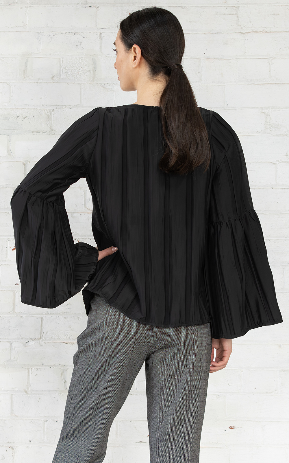 Solace Top In Black Palace product photo.