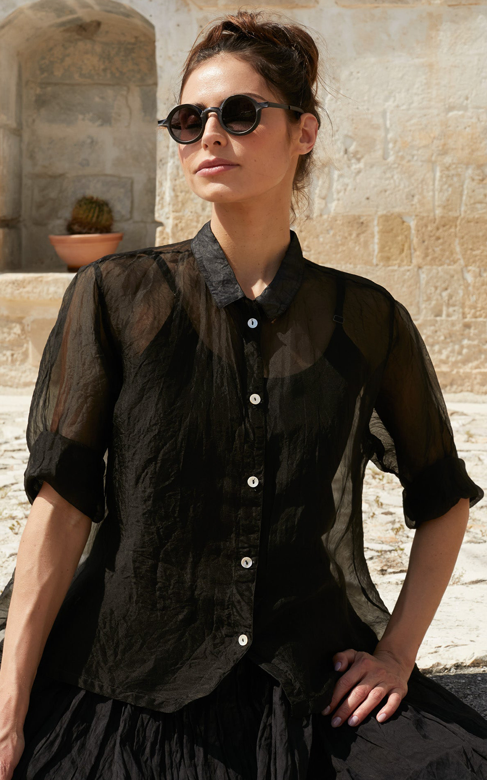 Chiara Shirt In Silk Organza product photo.