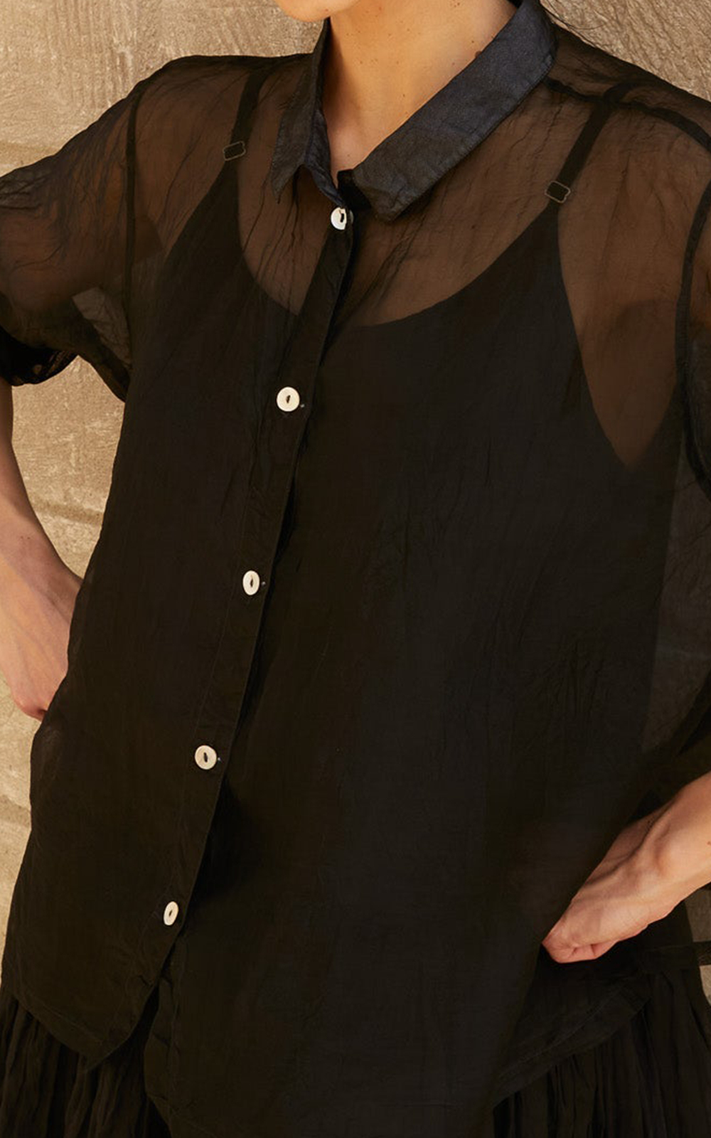 Chiara Shirt In Silk Organza product photo.