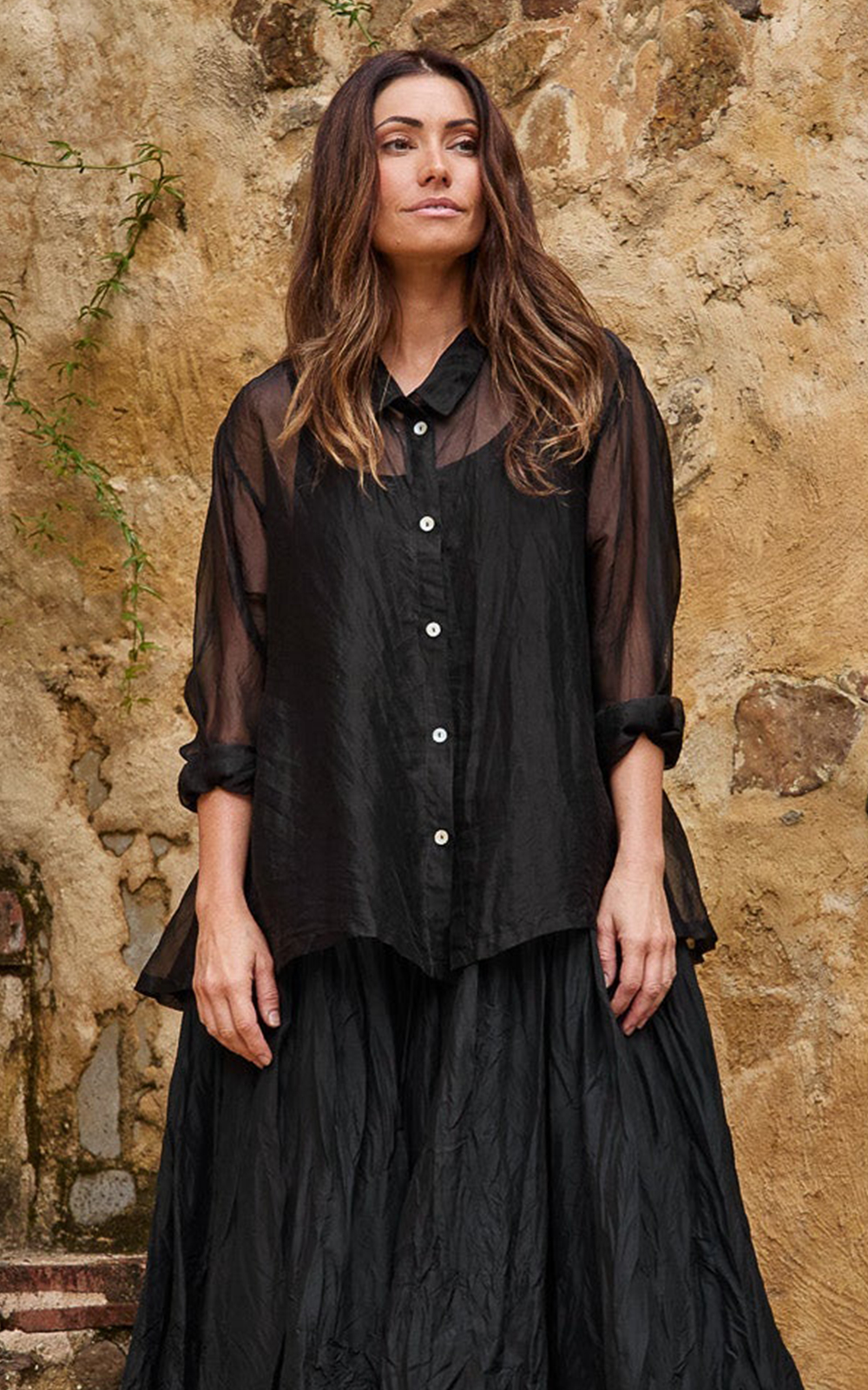 Chiara Shirt In Silk Organza product photo.