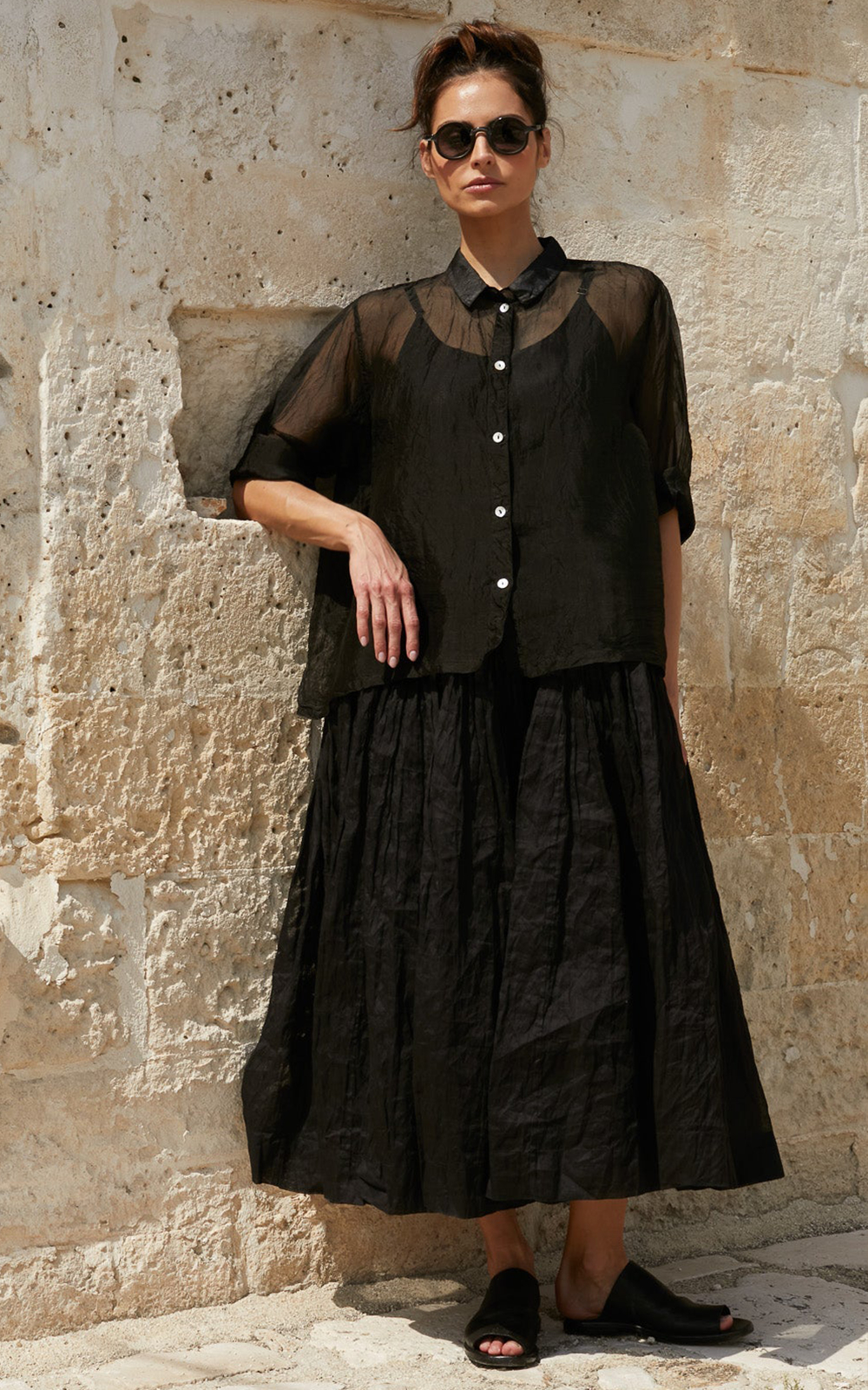 Chiara Shirt In Silk Organza product photo.