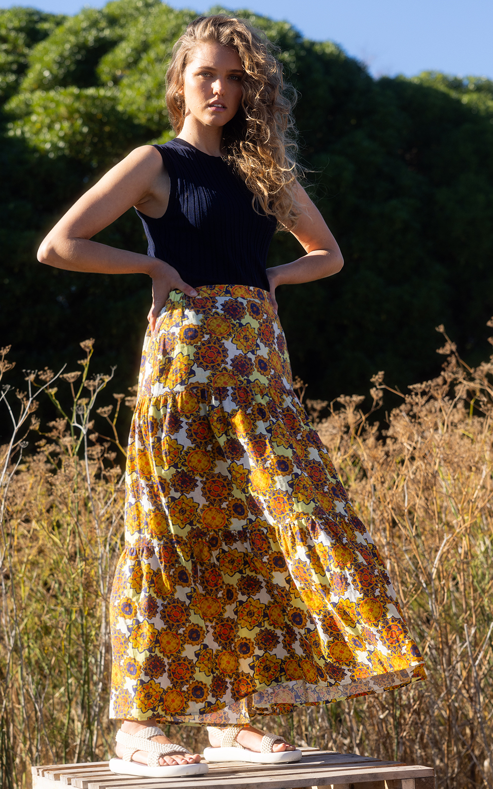 Long Story Skirt product photo.