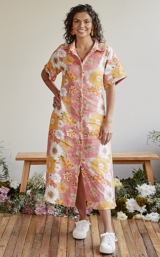 Gracie Linen Shirt Dress product photo.