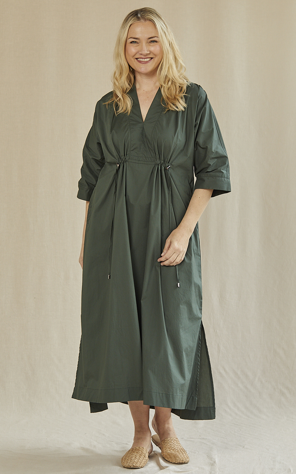 Finley Poplin Kaftan Dress product photo.