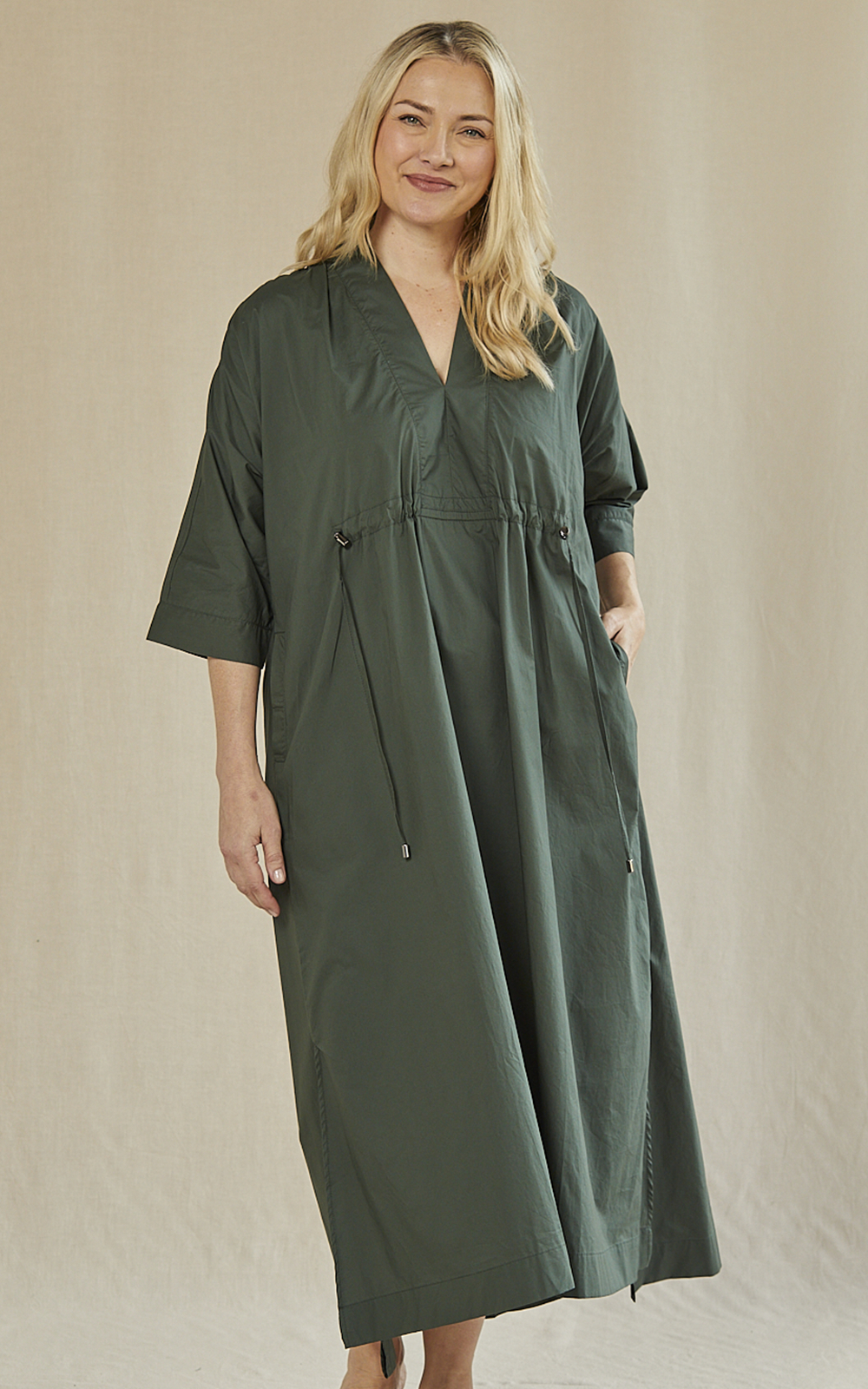 Finley Poplin Kaftan Dress product photo.