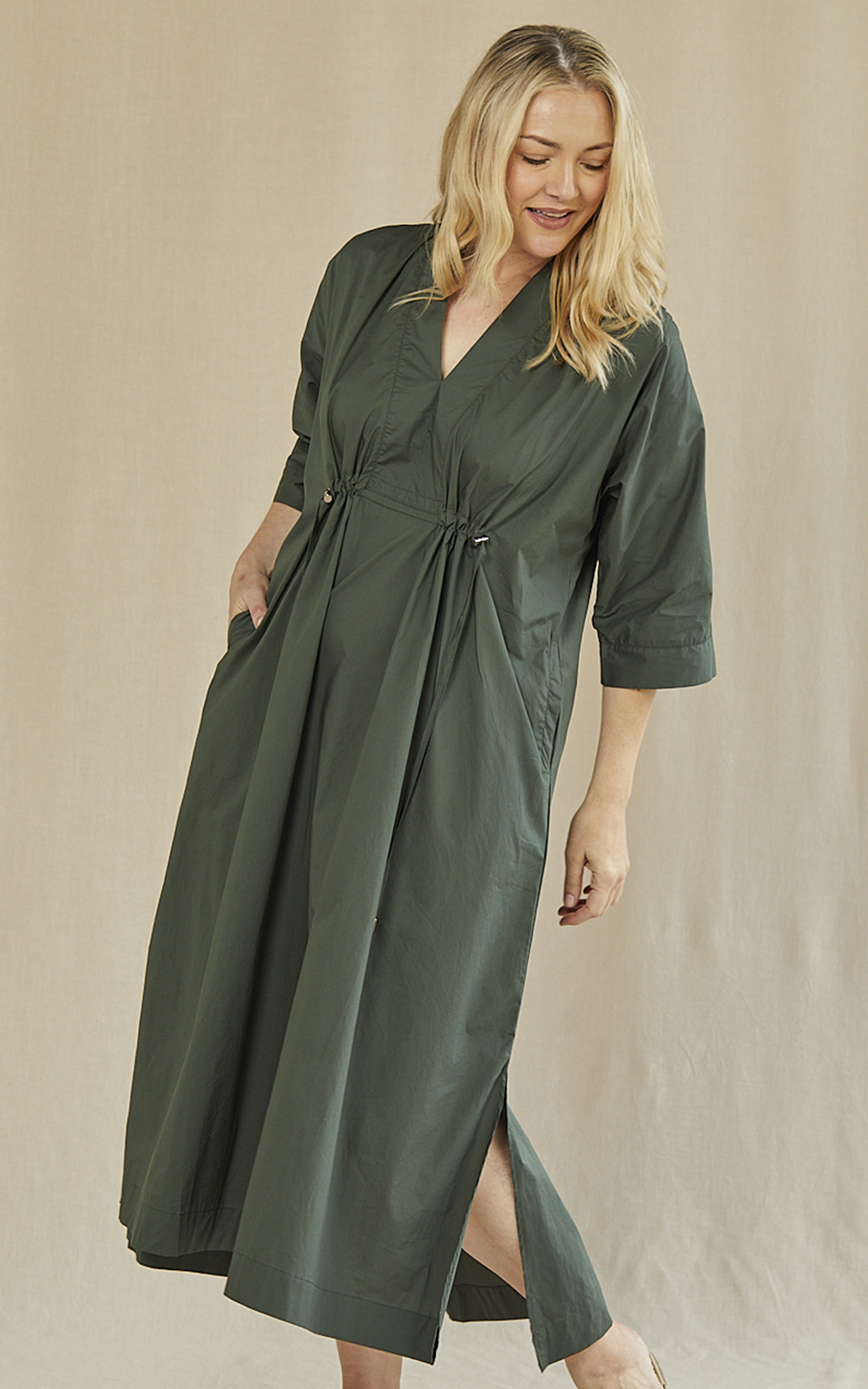 Finley Poplin Kaftan Dress product photo.