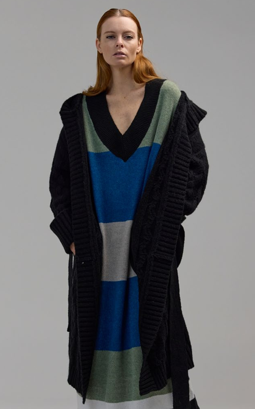 Skye Hooded Cardigan product photo.