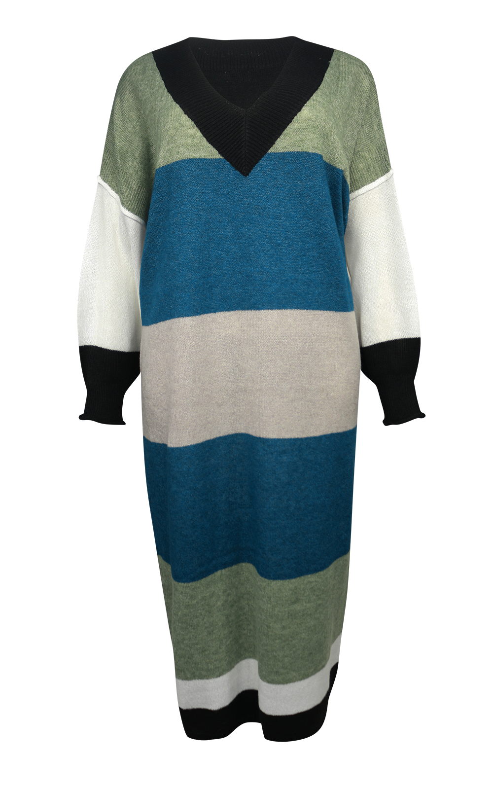 Carmel Knit Stripe Dress   product photo.