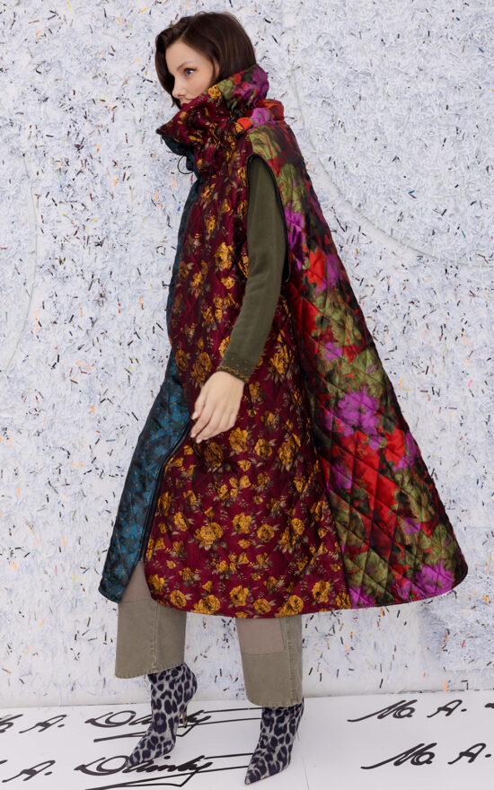 Puff Coat In Brocade product photo.