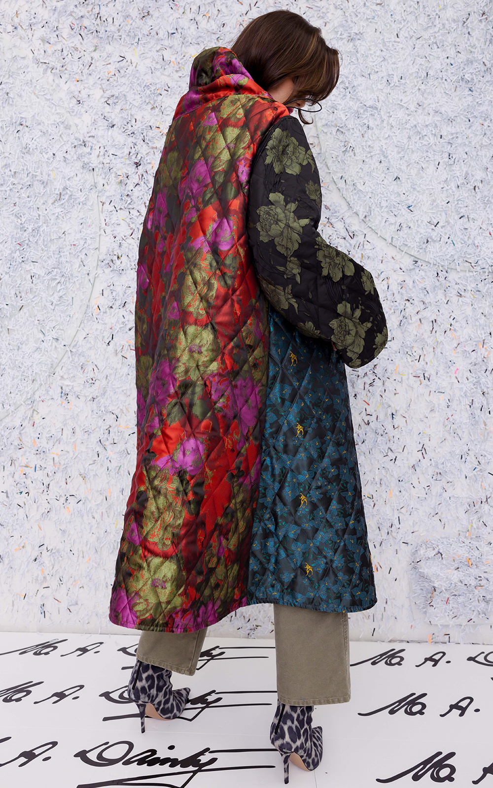 Puff Coat In Brocade product photo.