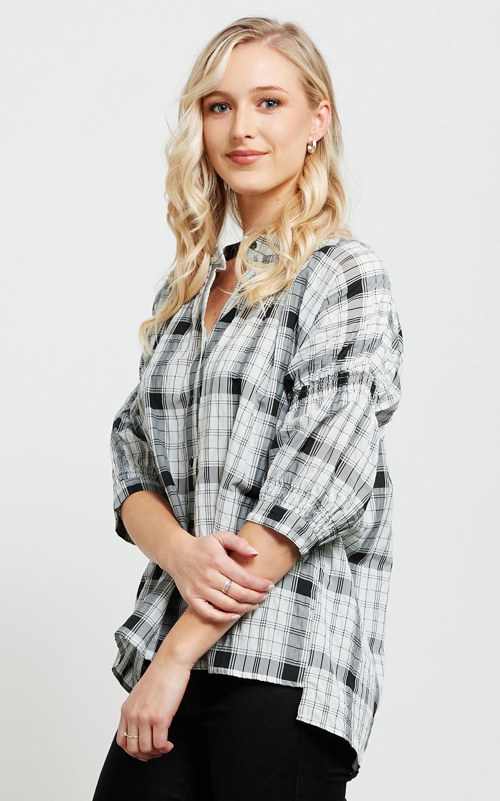 Imogen Shirt In Plaid product photo.