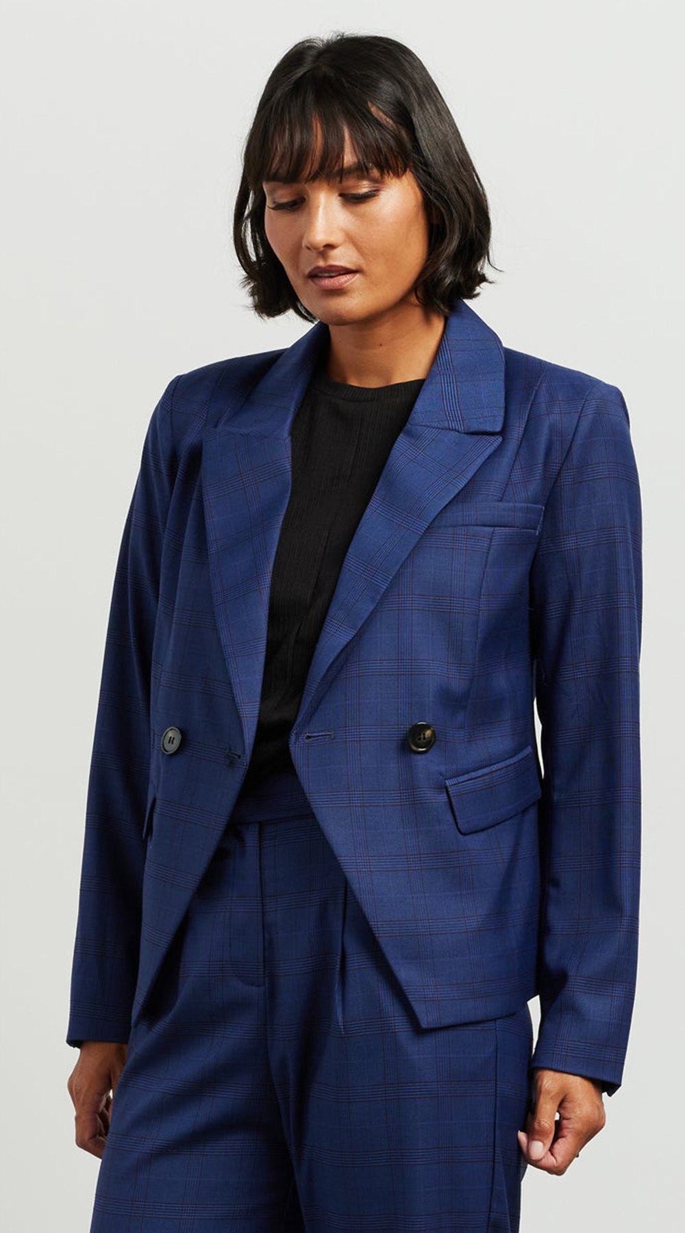 Ashton Blazer In Plaid product photo.