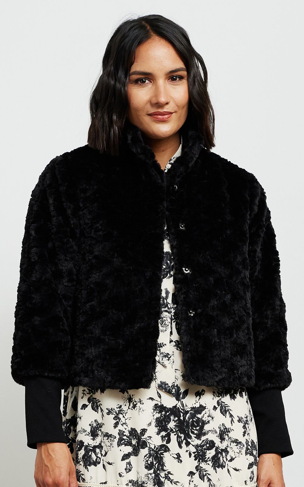 Vintage Faux Fur Jacket product photo.